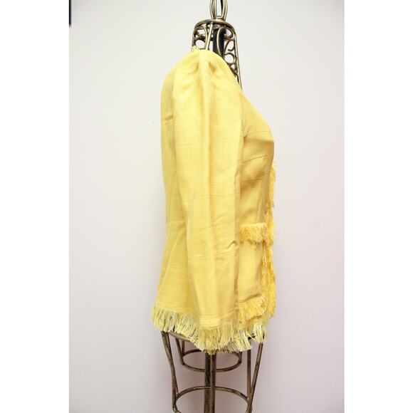 Dolce & Gabbana Bright Yellow Fringe Blazer Jacket Size 42/US 6 - Picture 4 of 6